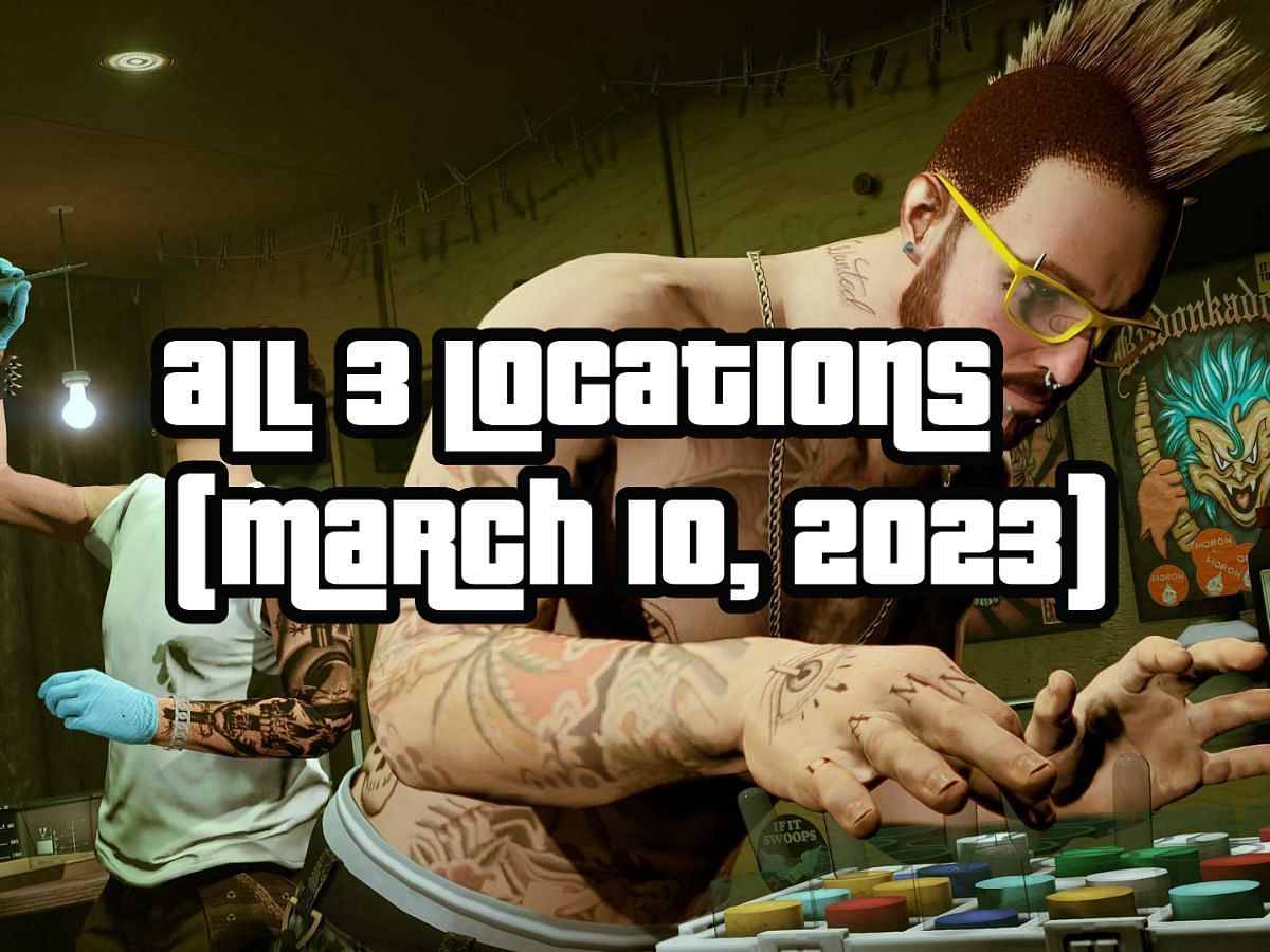 GTA Online players can find Street Dealers in these locations on March 10, 2023 (Image via Sportskeeda)