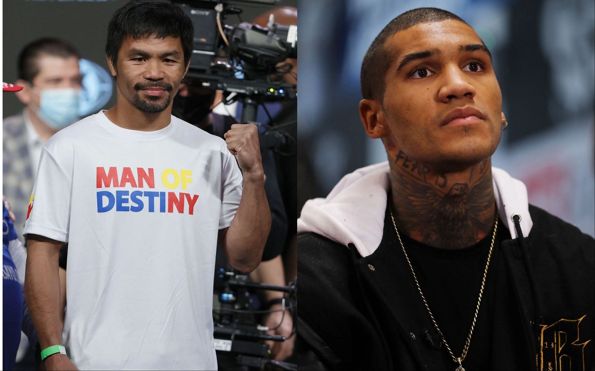 Manny Pacquiao (L), and Conor Benn (R).