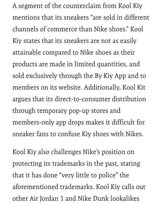 Who owns Kool Kiy? Nike responds to infringement claims, calls brand "serial copyist"