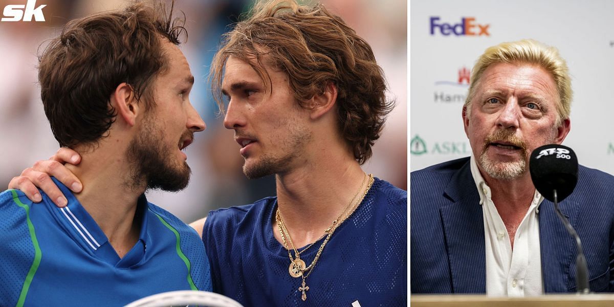 Daniil Medvedev, Alexander Zverev and Boris Becker