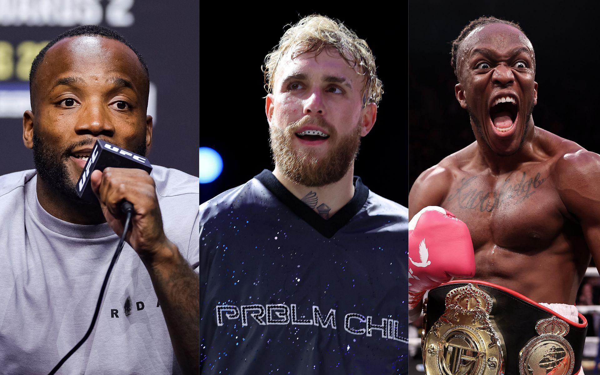 Leon Edwards (left), Jake Paul (center) and KSI (right) (Image credits Getty Images)