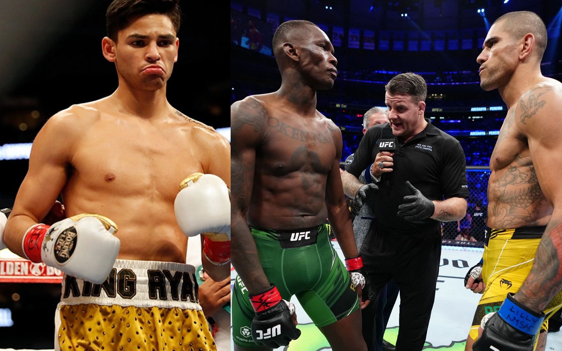 Ryan Garcia, Israel Adesanya and Alex Pereira (Image Courtesy - MMA Junkie)