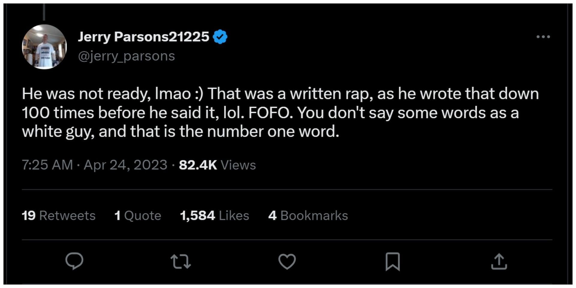 Another user commented on how it was a written rap and that William Wolf shouldn&#039;t have said it out loud in the first place (Image via Twitter/BATTLERAPDEMIKS)