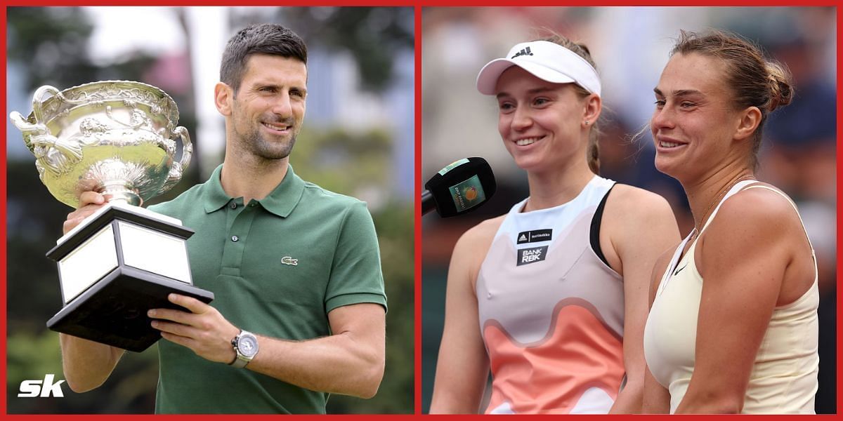 Novak Djokovic, Elena Rybakina and Aryna Sabalenka