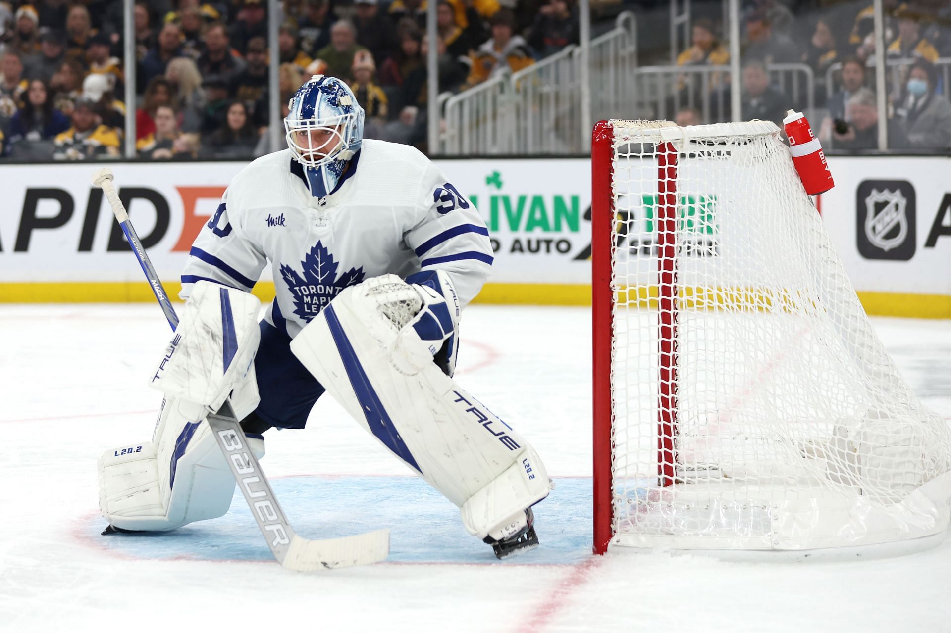 Matt Murray #30 of the Toronto Maple Leafs tends net during the third period against the Boston Bruins at TD Garden on January 14, 2023 in Boston, Massachusetts. The Bruins defeat the Maple Leafs 4-3. (Photo by Maddie Meyer/Getty Images)