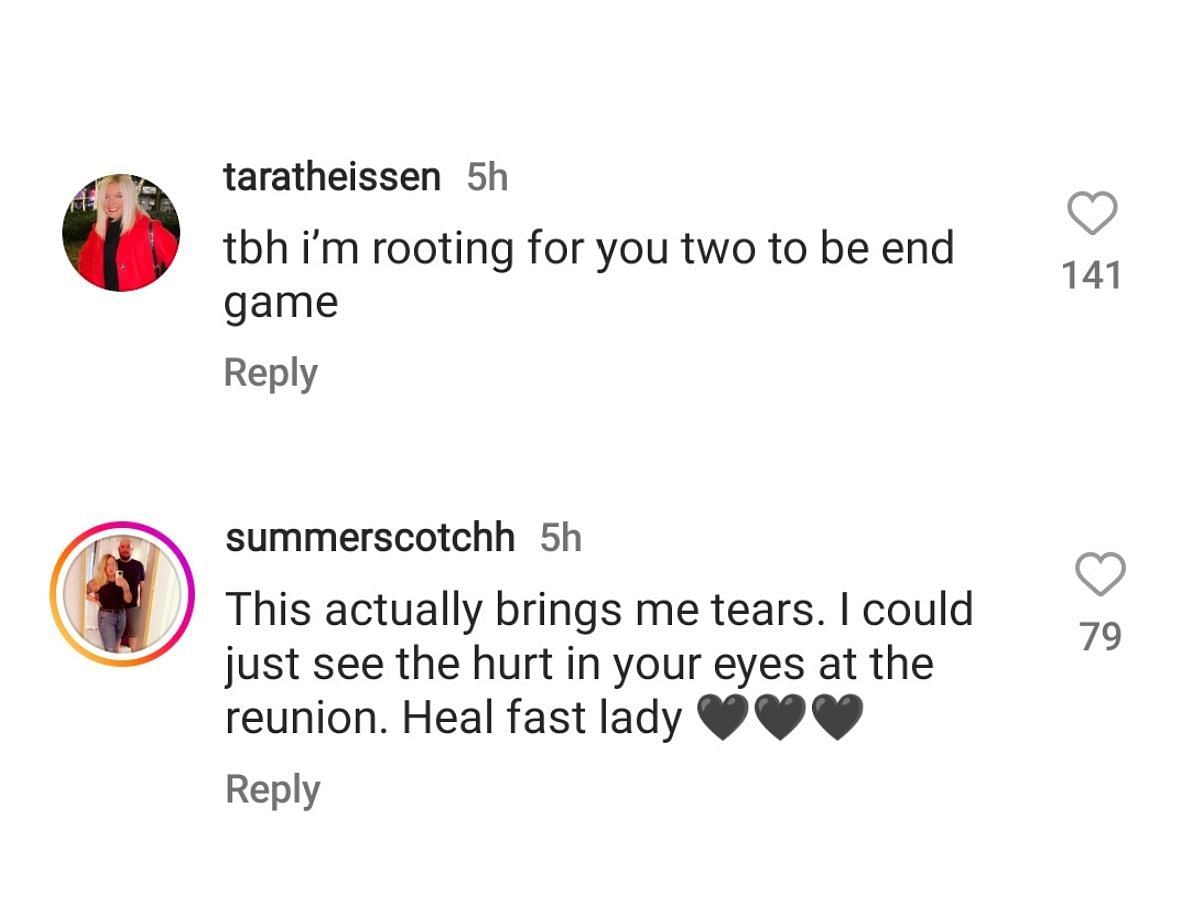 A fan reacts to Micah Lussier&#039;s Instagram post (Image via Instagram)