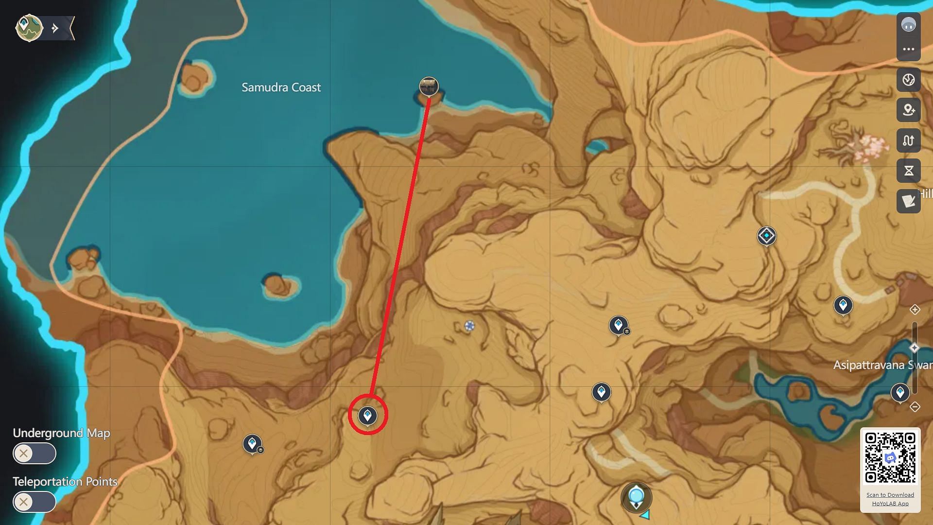 Location of the second chest (Image via HoYoverse)