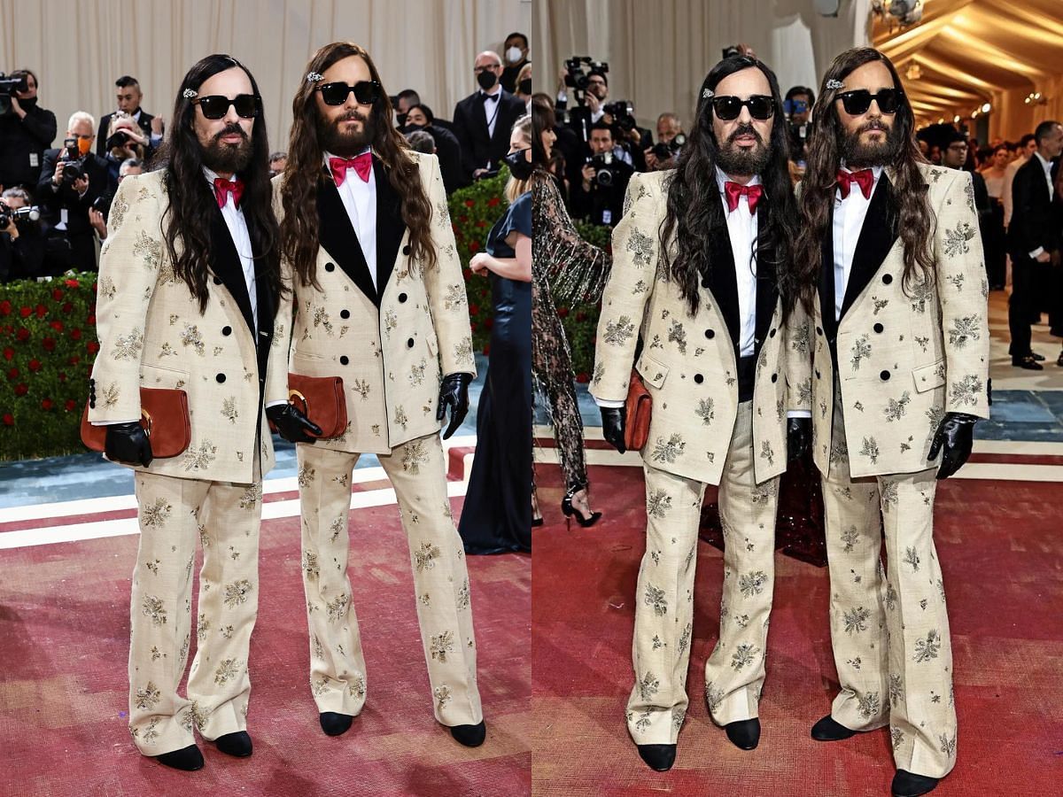 Jared Leto and Alessandro Michele were twinning on the red carpet of the 2022 Met Gala (Image via Getty Images)