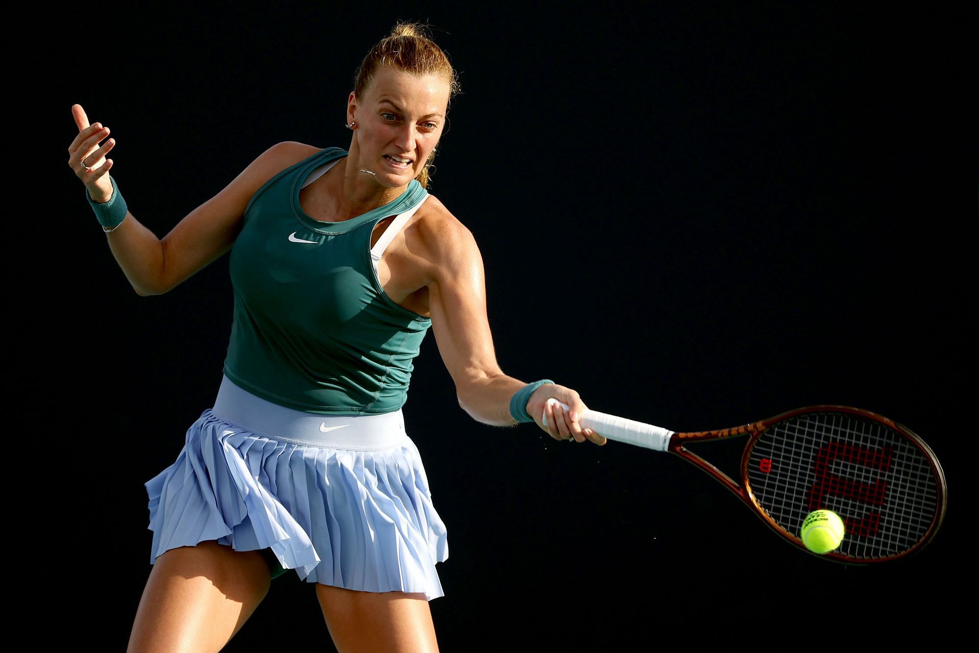 Petra Kvitova in action at the Miami Open 2023