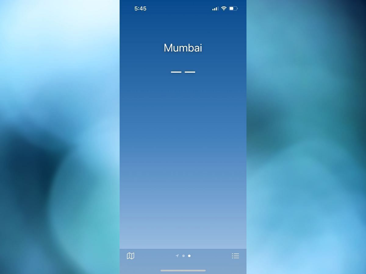 Apple Weather app not showing any information (Image via Apple)