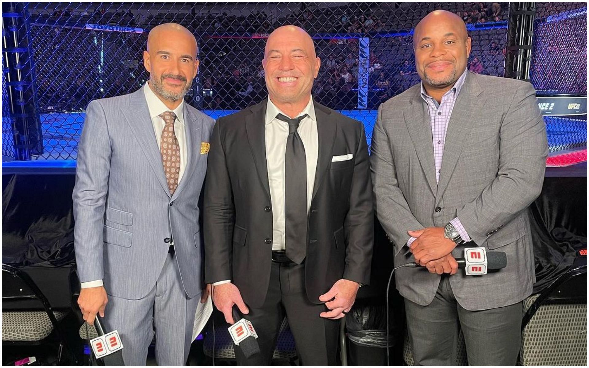 UFC commentators Jon Anik, Joe Rogan and Daniel Cormier