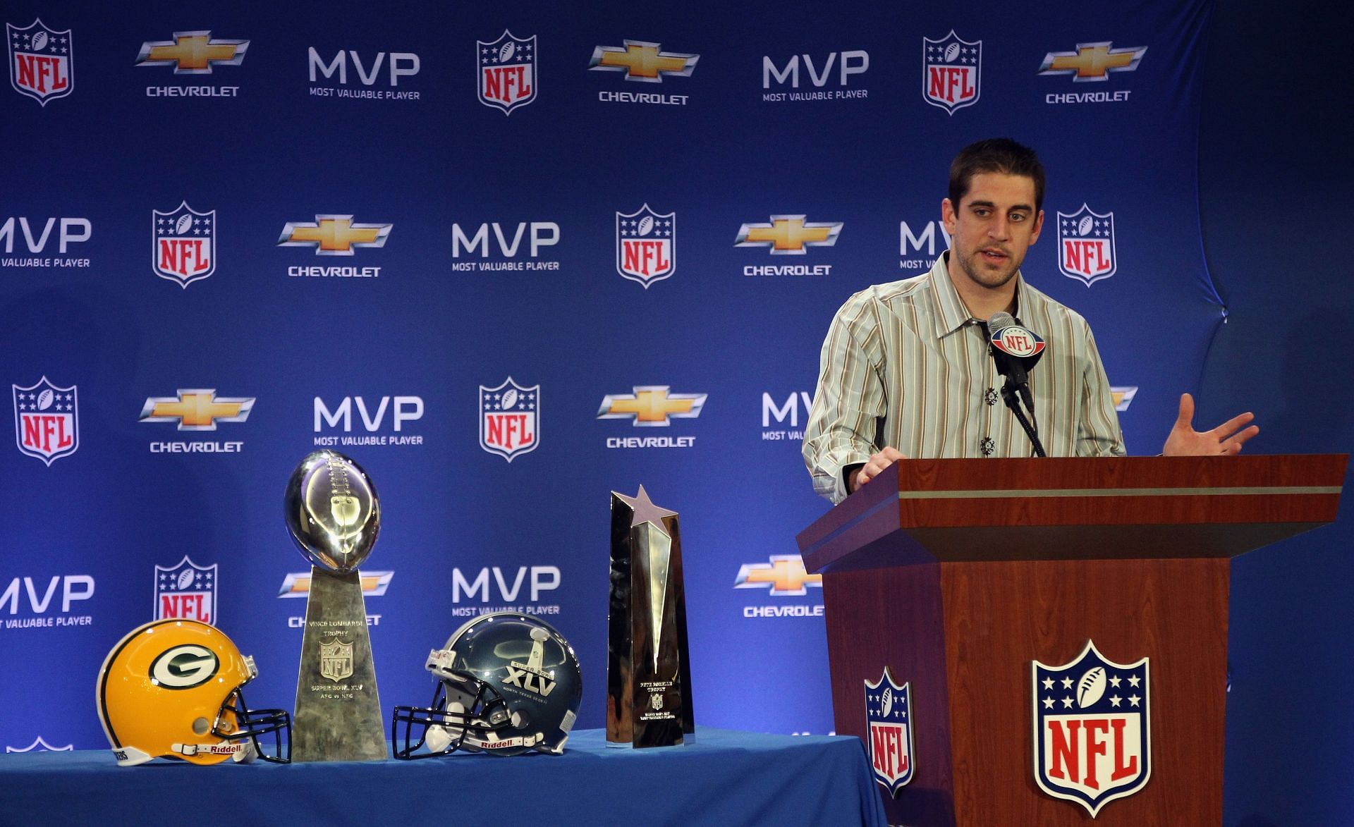 Super Bowl XLV MVP And Winning Head Coach - Press Conference