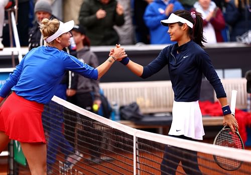 Emma Raducanu at the Czech Republic vs Great Britain Billie Jean King Cup play-off tie.