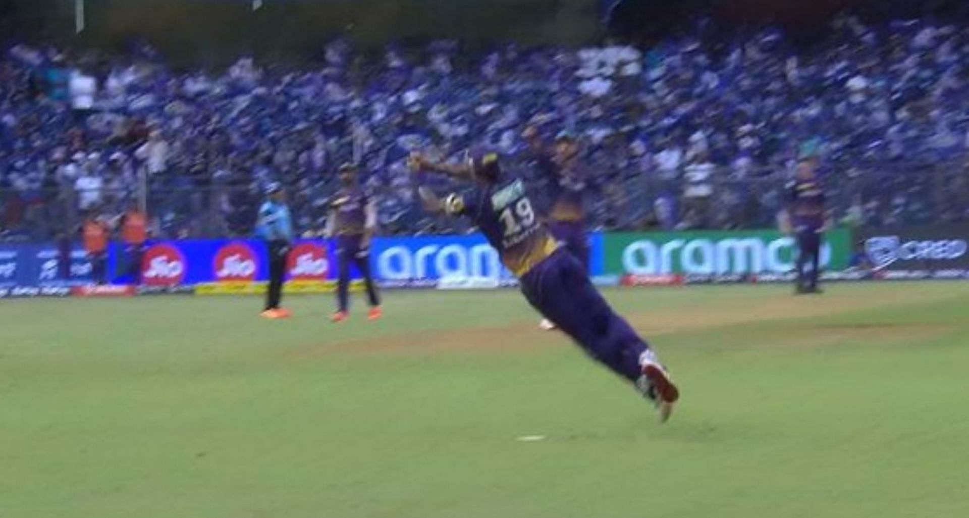 Umesh Yadav pulled off a spectacular catch to dismiss the dangerous Rohit Sharma