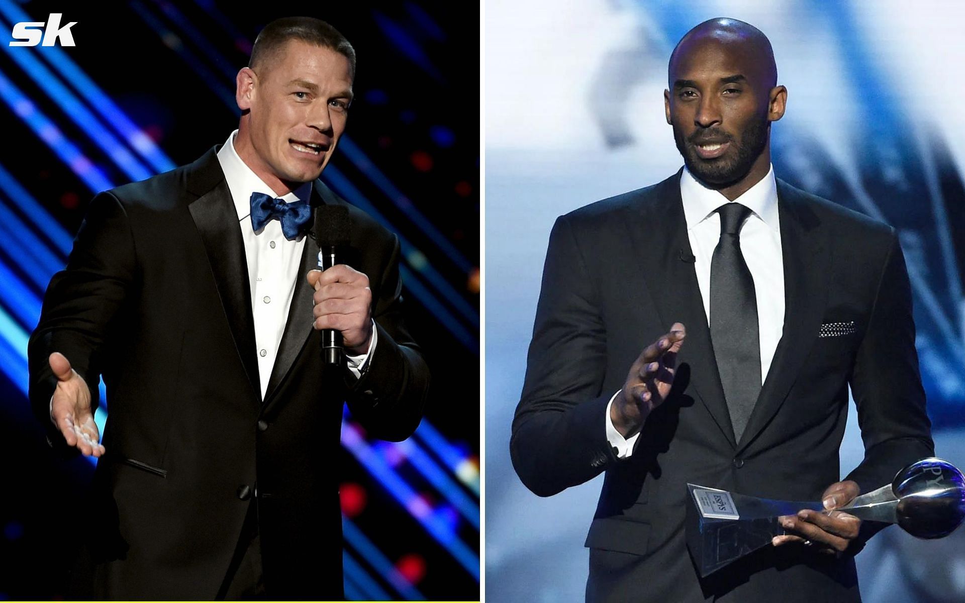 WWE Superstar John Cena [L] and the late Kobe Bryant [R]