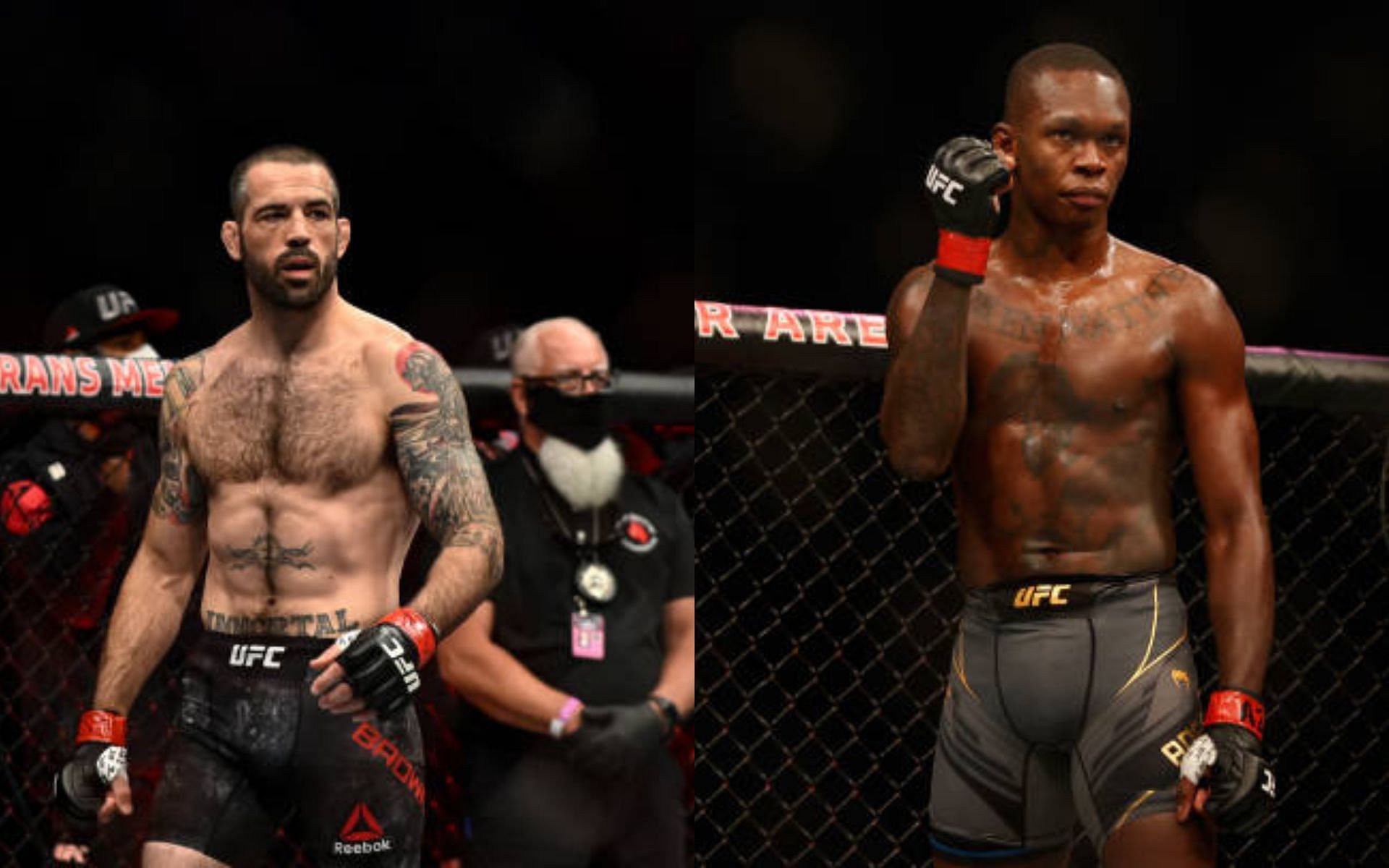 Matt Brown (left); Israel Adesanya (right)