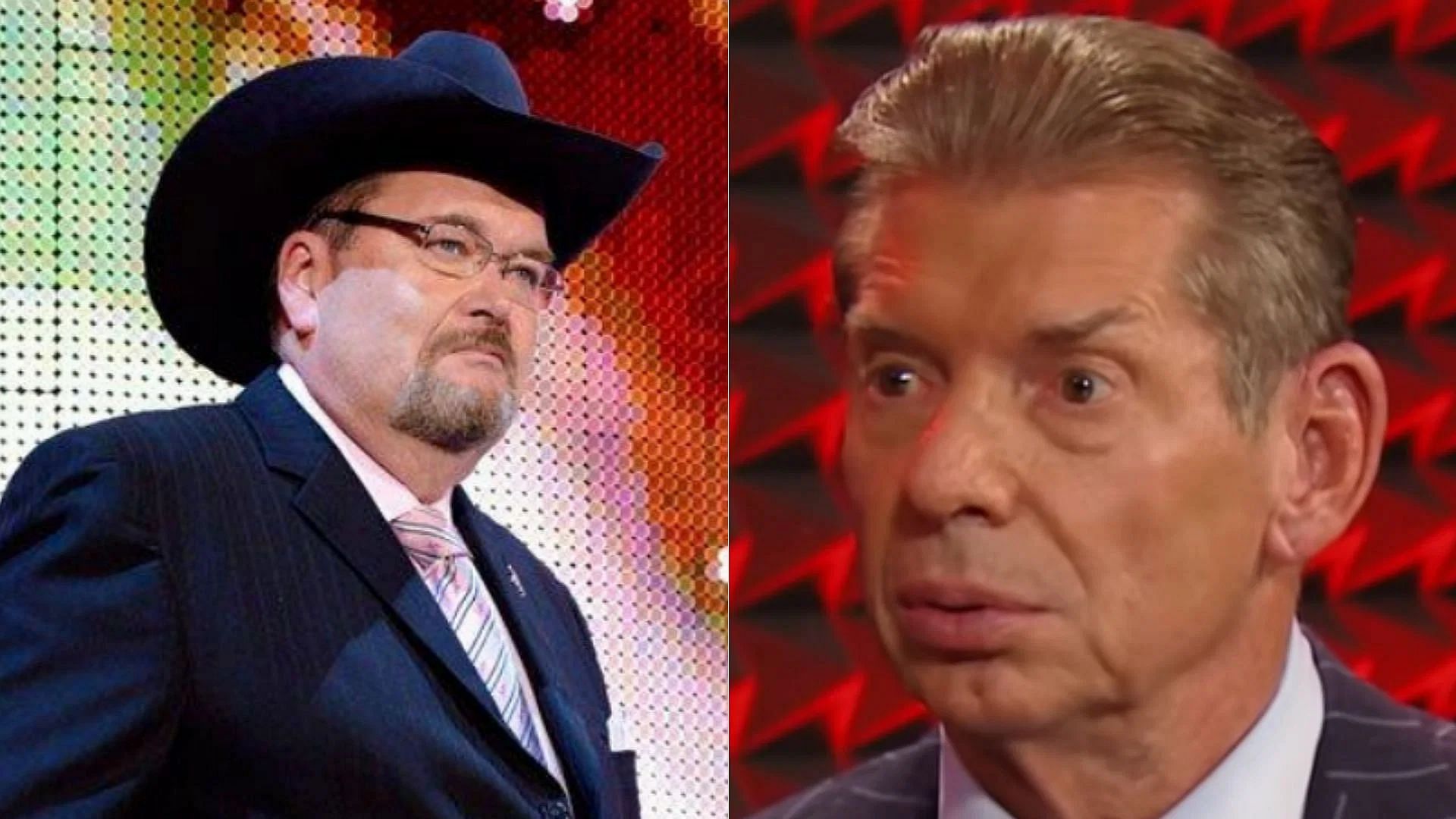 Jim Ross (left) and Vince McMahon (right)