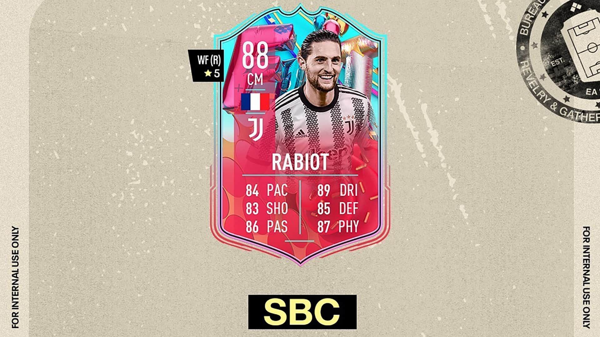 The Adrien Rabiot FUT Birthday SBC could be a utility option for many FIFA 23 players (Image via EA Sports)
