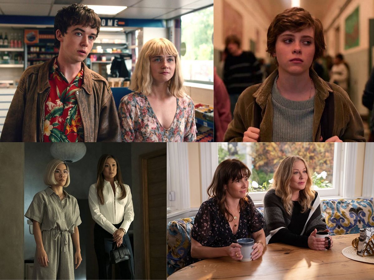 Collage depicting scenes from Beef and other Netflix dark comedy series. (images via Entertainment Weekly, Los Angeles Times, IMDb, Netflix Junkie)