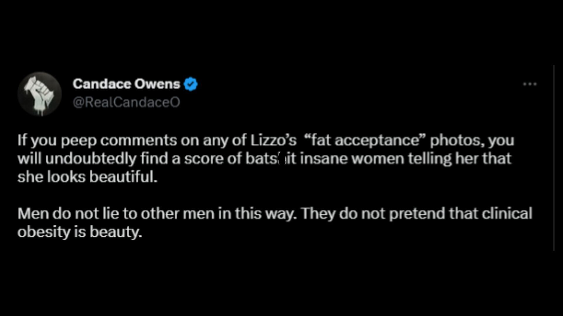 Screenshot of Owens&#039; tweet bashing today&#039;s women.