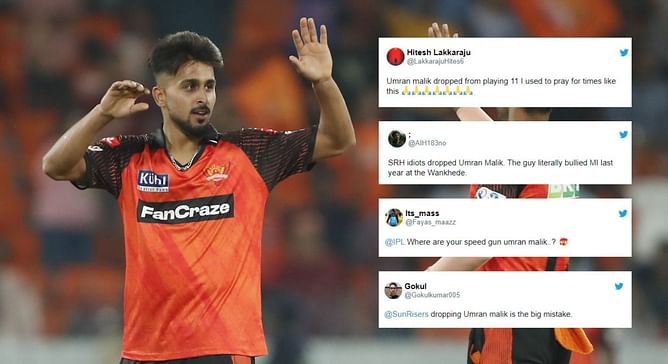 “Big mistake” - Fans erupt as Umran Malik dropped from starting XI for SRH vs MI in IPL 2023