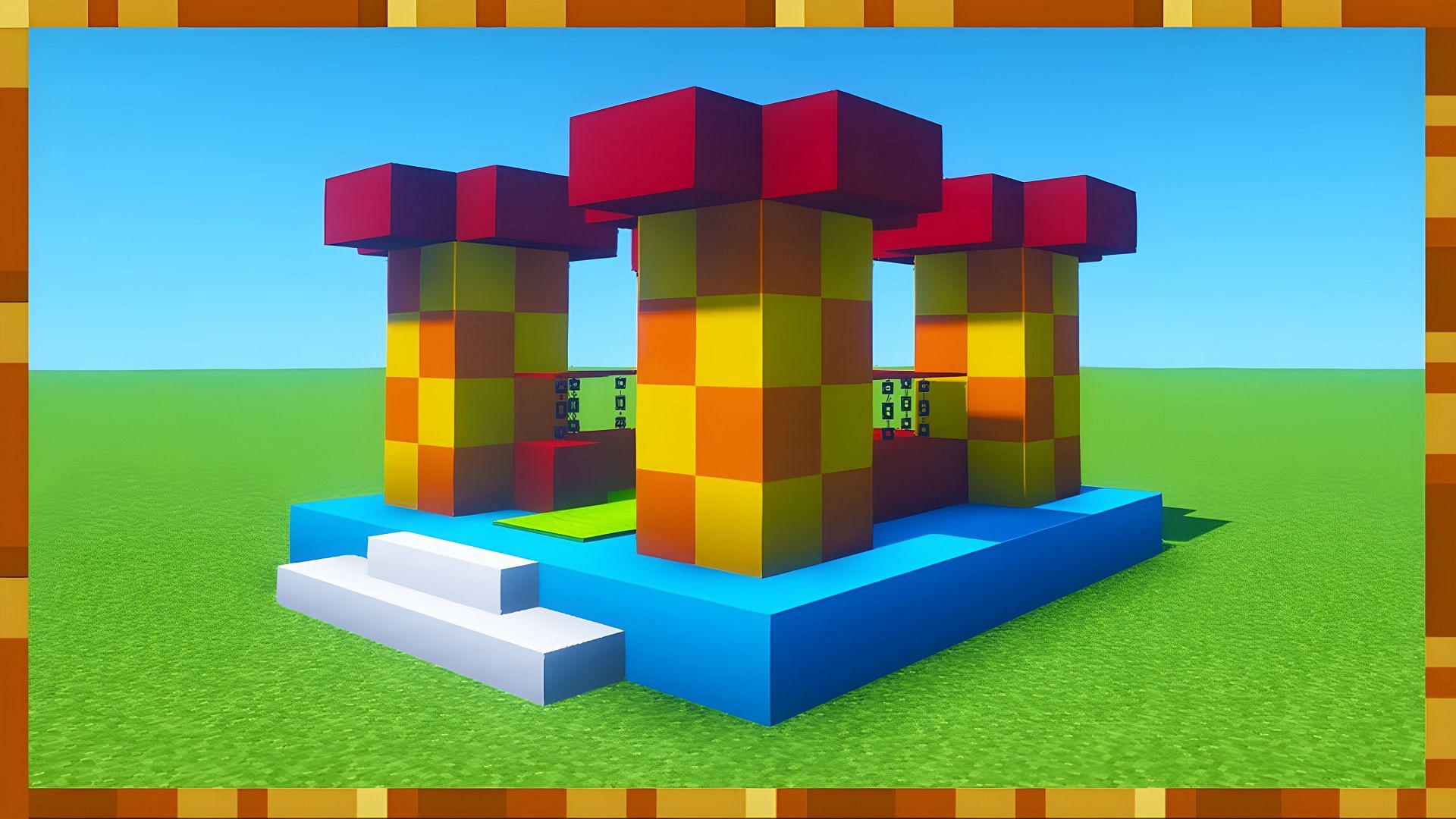 Bounce houses are fun to use in Minecraft (Image via Youtube/TSMC - Minecraft)