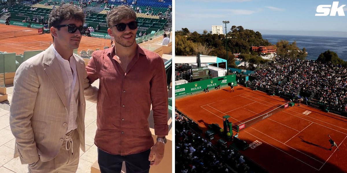 F1 stars Charles Leclerc and Pierre Gasly at the 2023 Monte-Carlo Masters.
