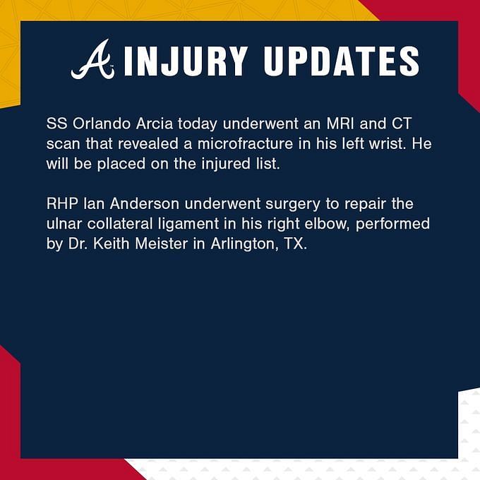 Atlanta Braves' Provide Update on Injured SS Orlando Arcia - Fastball