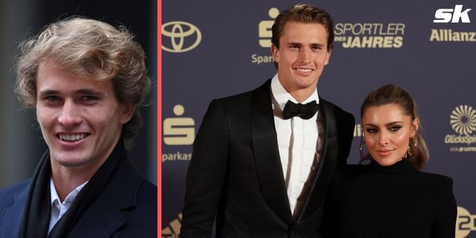 Alexander Zverev pictured with girlfriend Sophia Thomalla at Munich Open players' party