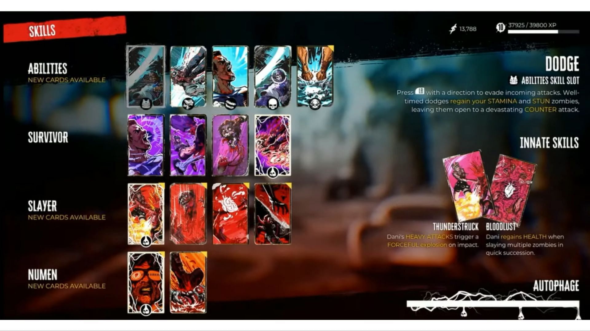 Skill Cards in Dead Island 2 (Image via WIRED GAMING/YouTube)