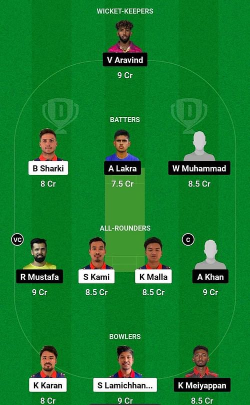 NEP vs SAU Fantasy Suggestion Team 1