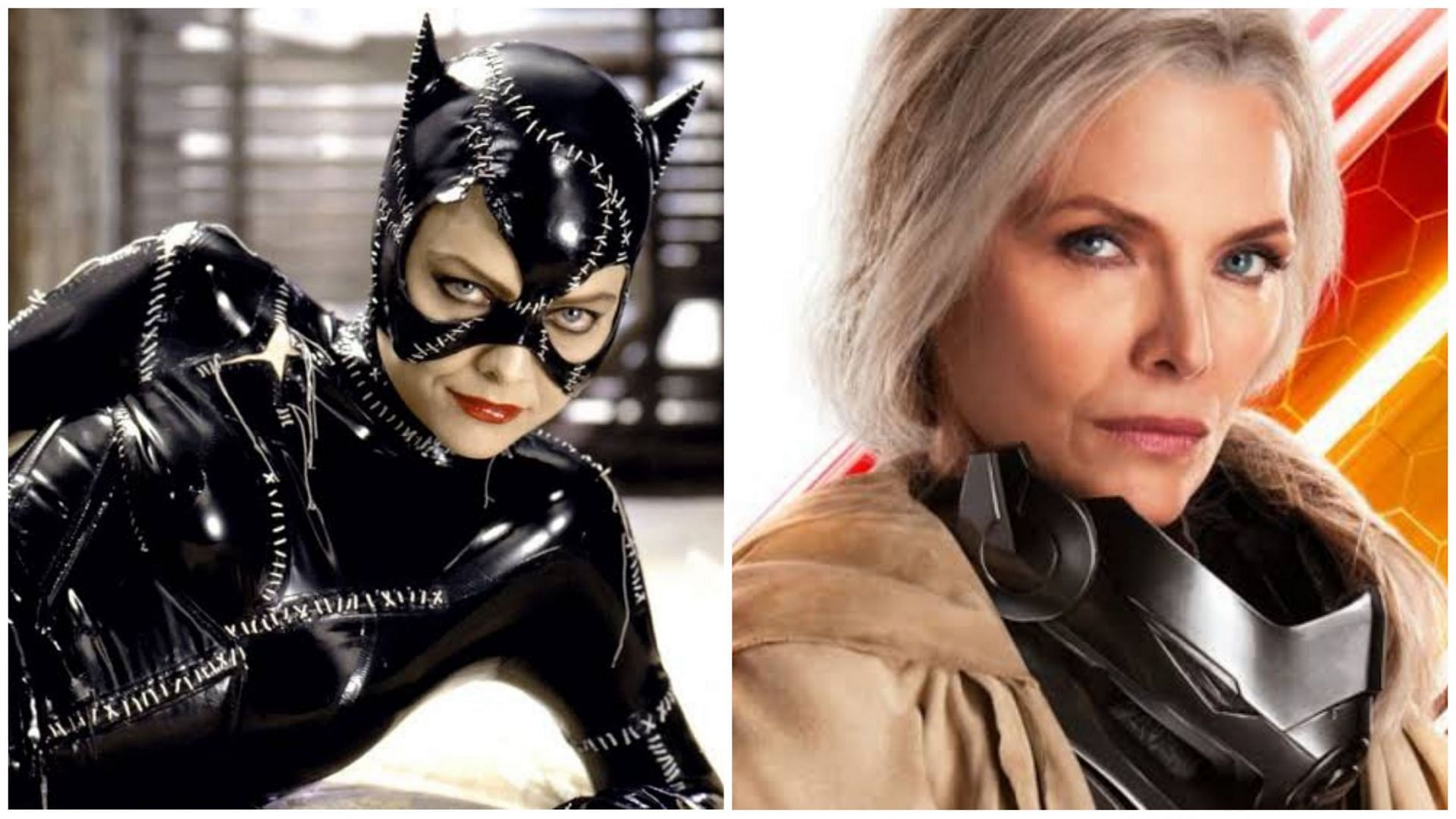 Michelle Pfeiffer as Catwoman and Janet Van Dyne (Images via Warner Bros Pictures and Marvel Studios)