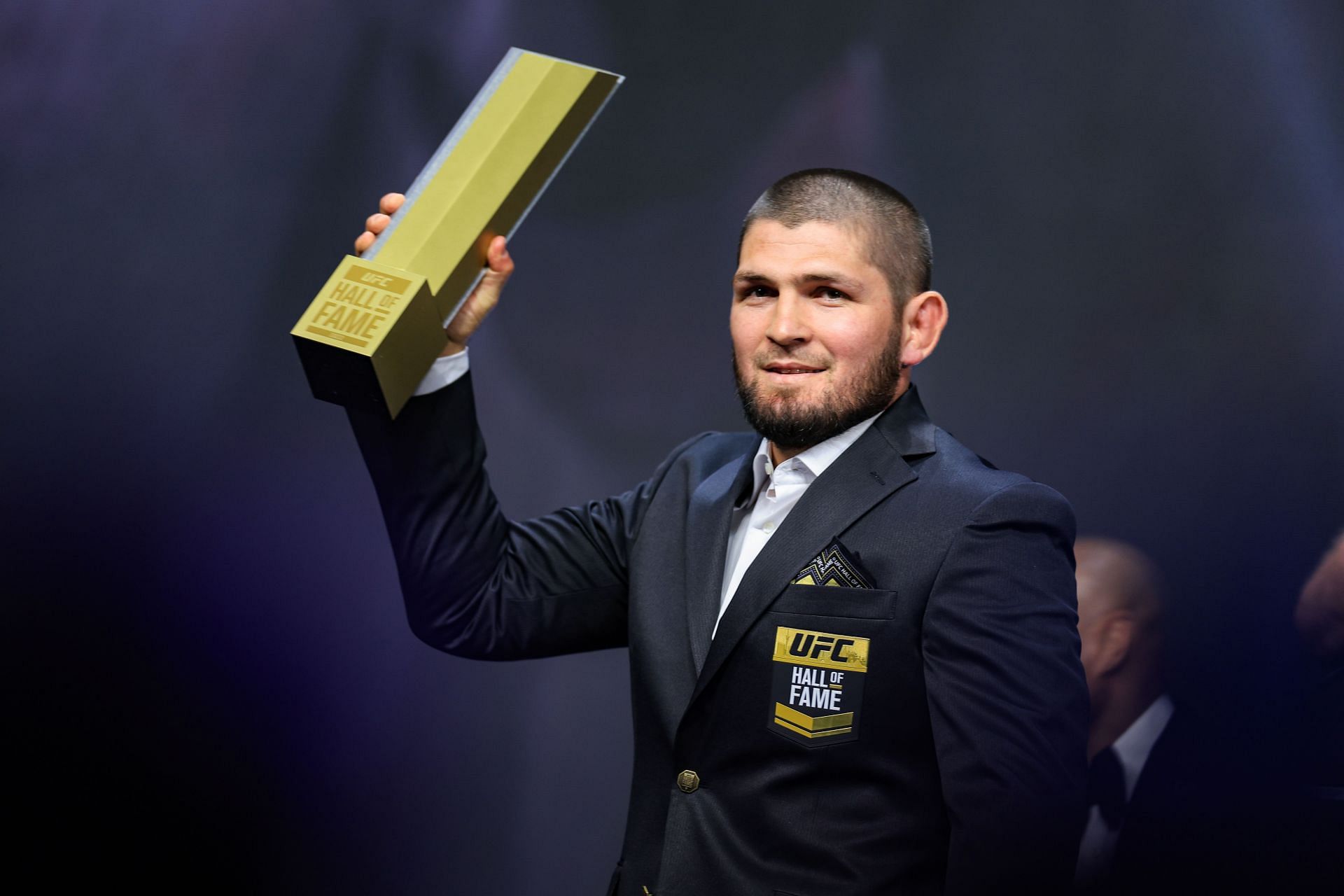 Khabib Nurmagomedov at the UFC Hall of Fame Class of 2022 Induction Ceremony