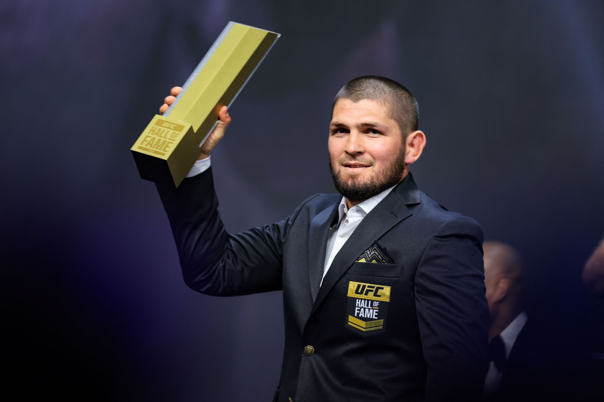 Khabib Nurmagomedov at the UFC Hall of Fame Class of 2022 Induction Ceremony