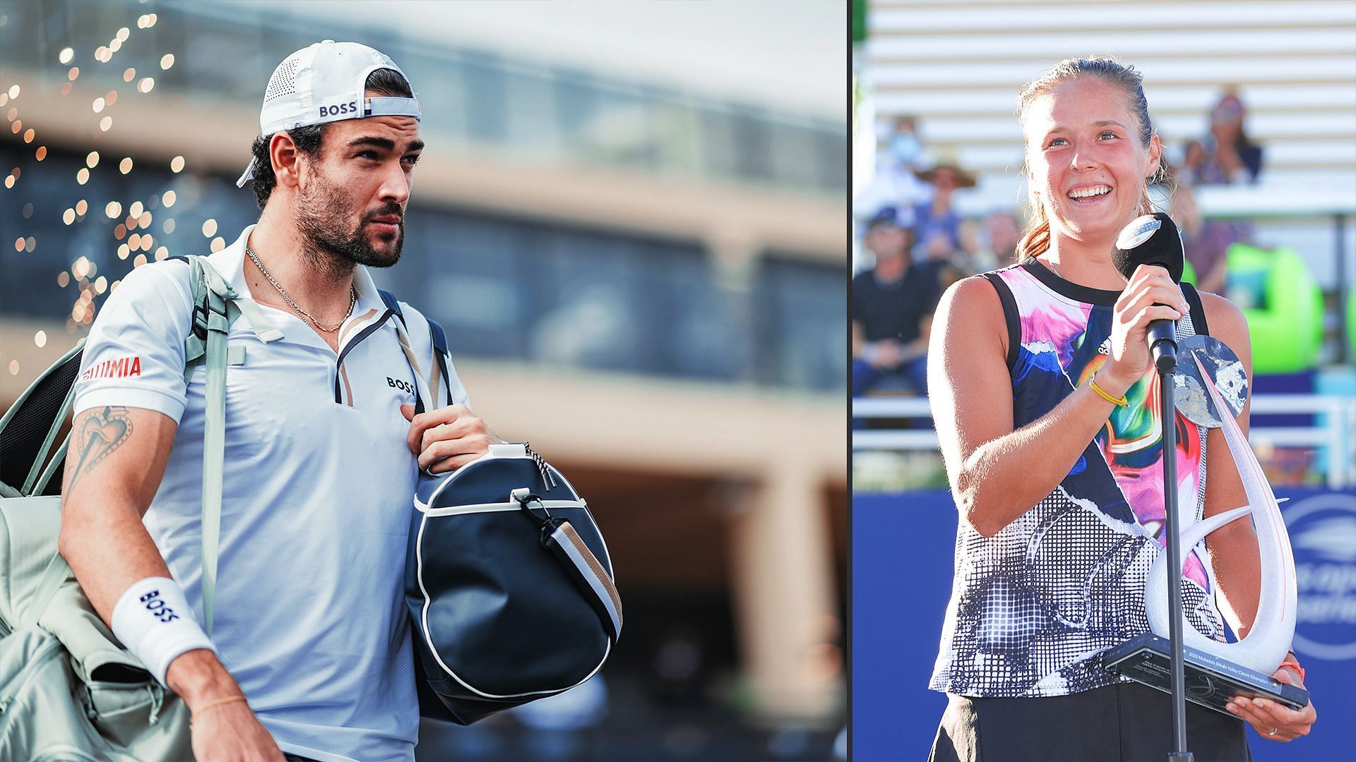 Berrettini and Kasatkina had a practise session on clay last week