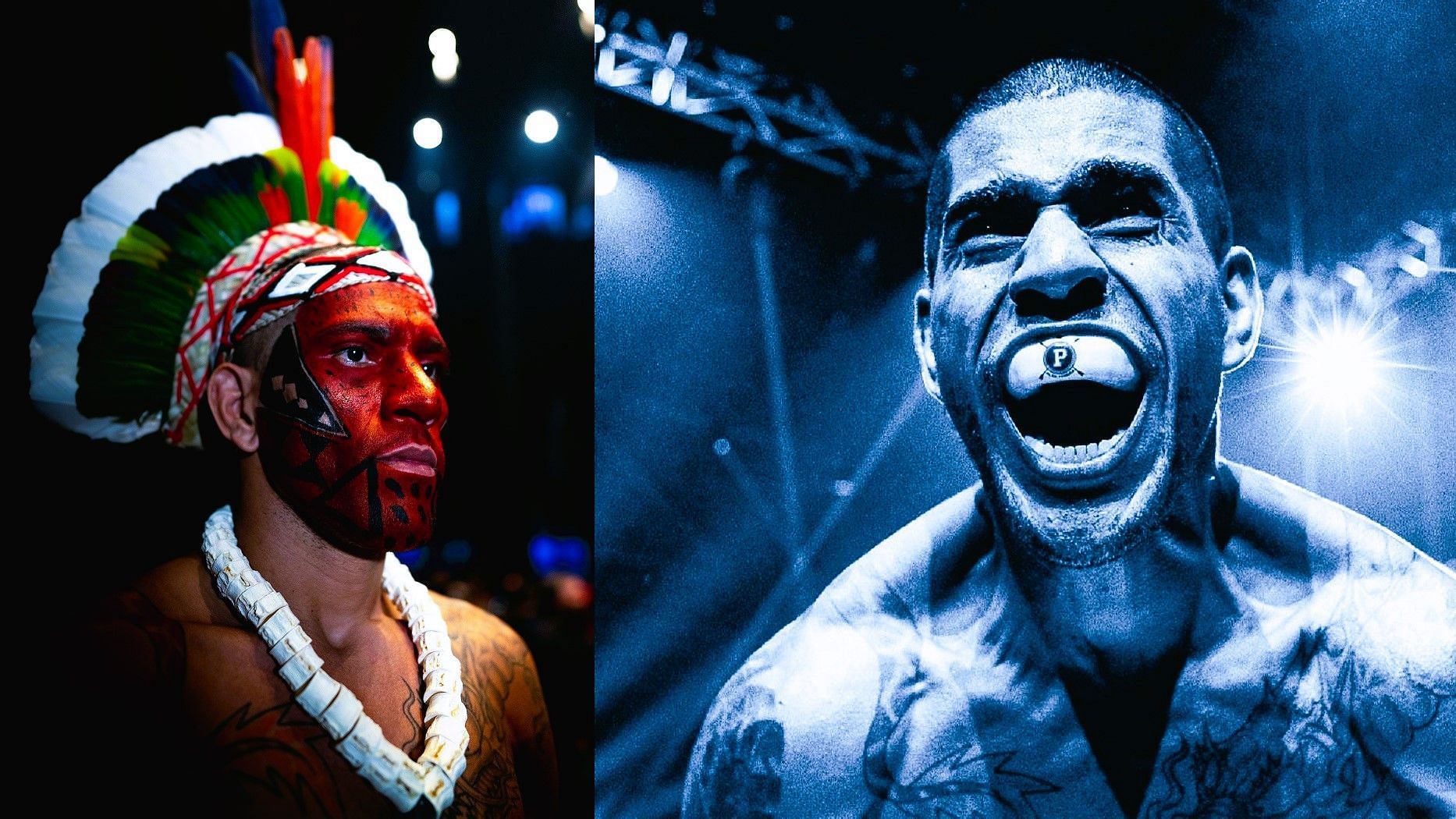 Alex Pereira in the UFC (left) and GLORY (right) [Images via @ufc &amp; @alexpoatanpereira on Instagram]