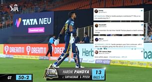 "Why is no one questioning him?" - Fans erupt as Hardik Pandya scores 13 off 14 balls vs MI in IPL 2023