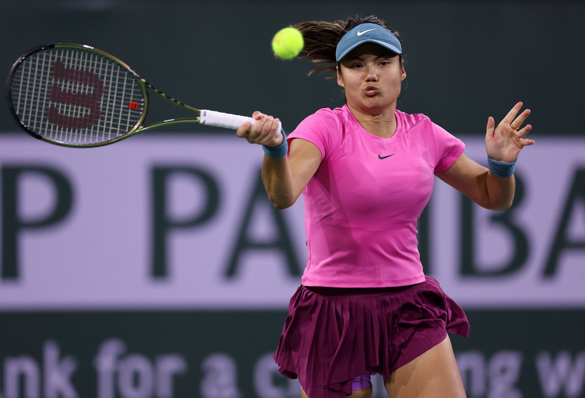 Emma Raducanu in action at Indian Wells.