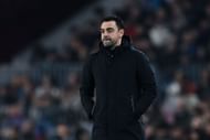 Xavi Hernandez on the touchline against Cadiz CF
