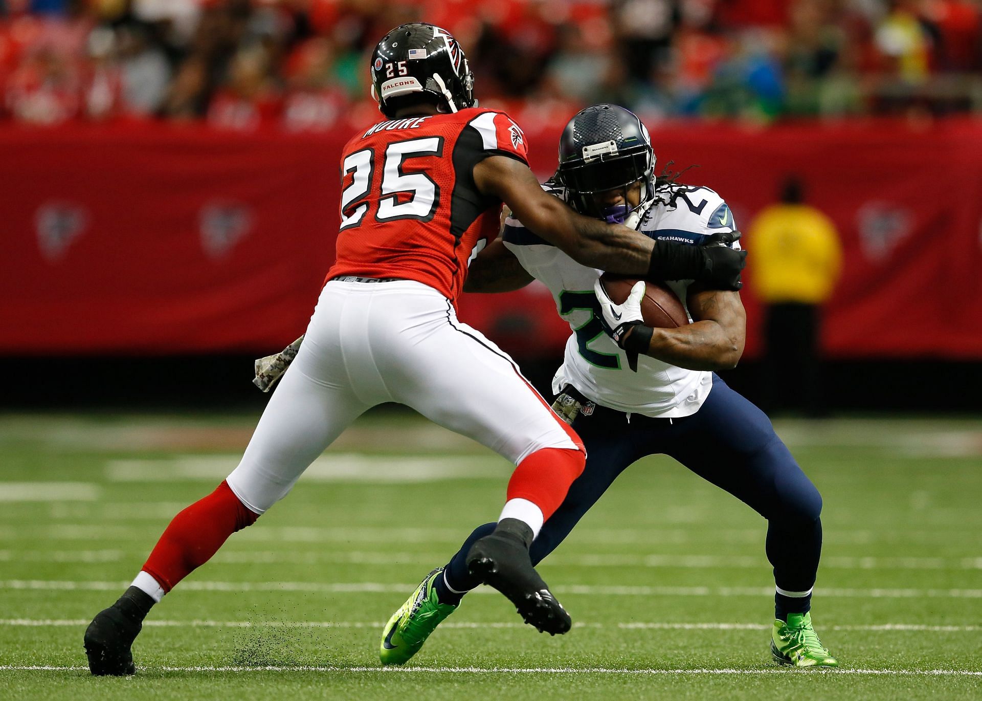 William Moore at a Seattle Seahawks v Atlanta Falcons game