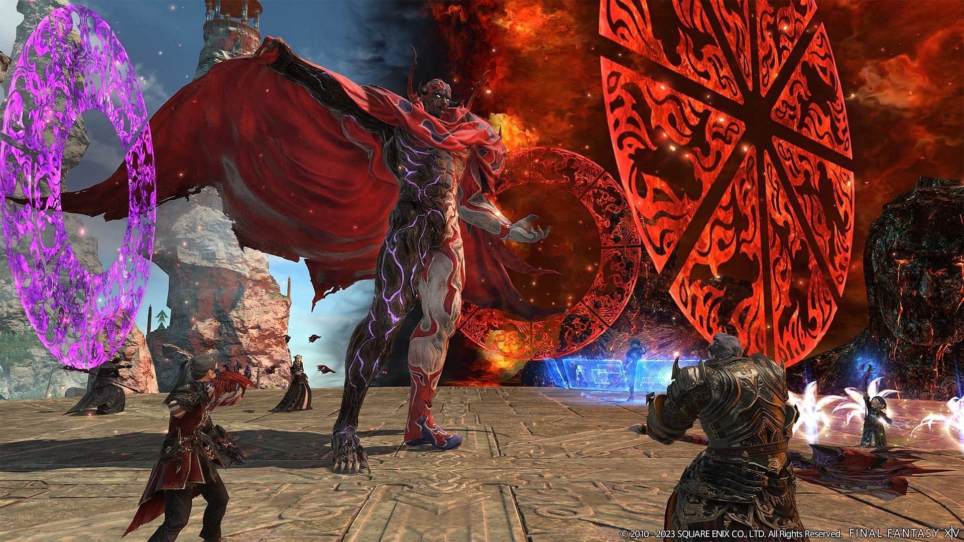 Final Fantasy XIV - Battling Rubicante (Image via Square Enix)