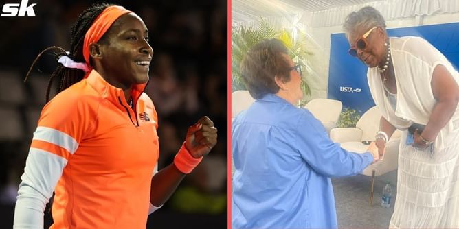 Coco Gauff's grandmother Yvonne Lee Odom in Champions of Equity luncheon panel at Billie Jean King Cup