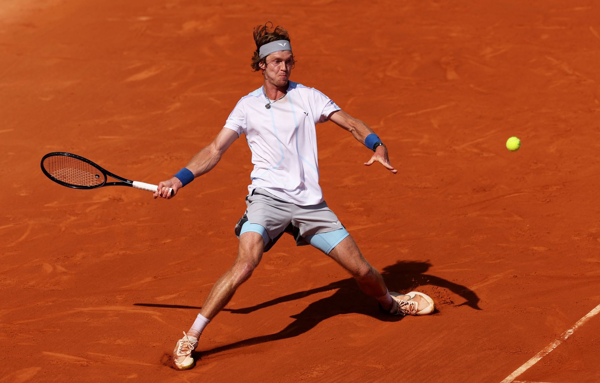 Andrey Rublev in action at the Monte-Carlo Masters
