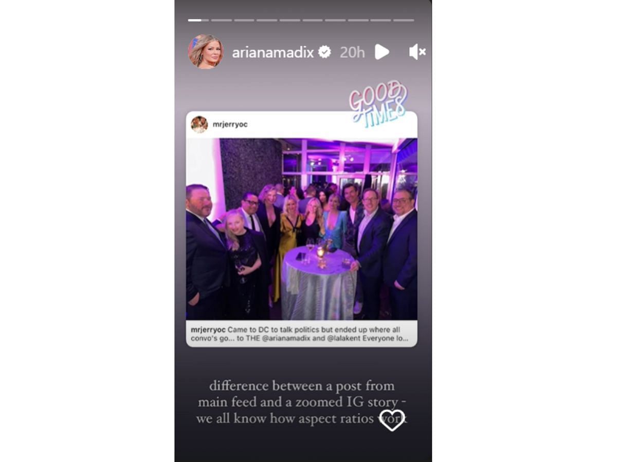 Ariana reveals that she did not crop Meghan McCain out of her picture (Image via arianamadix/ Instagram)