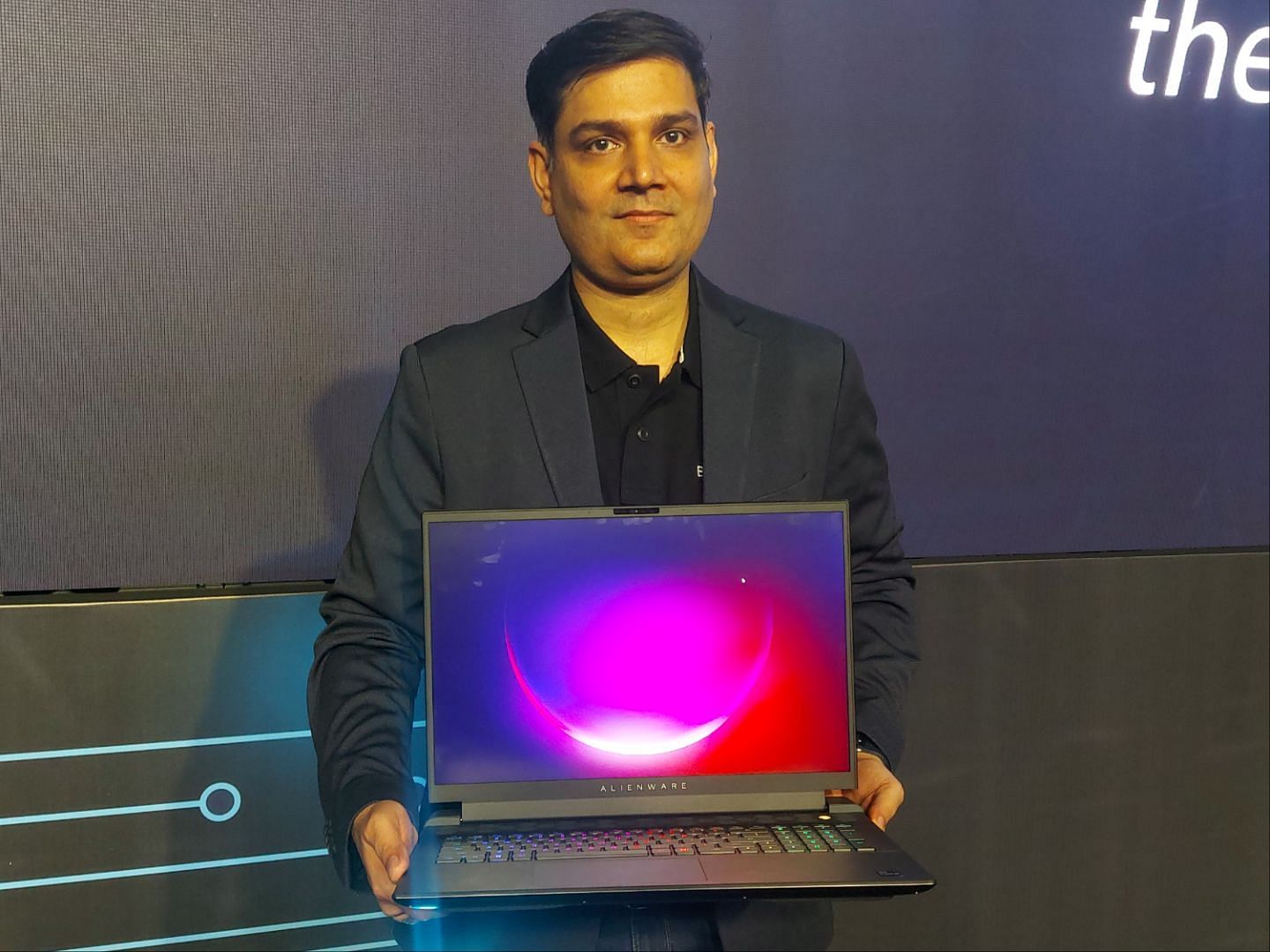 Pujan Chadha at the launch of new Alienware m18 and X16 R1 (image via Sportskeeda)