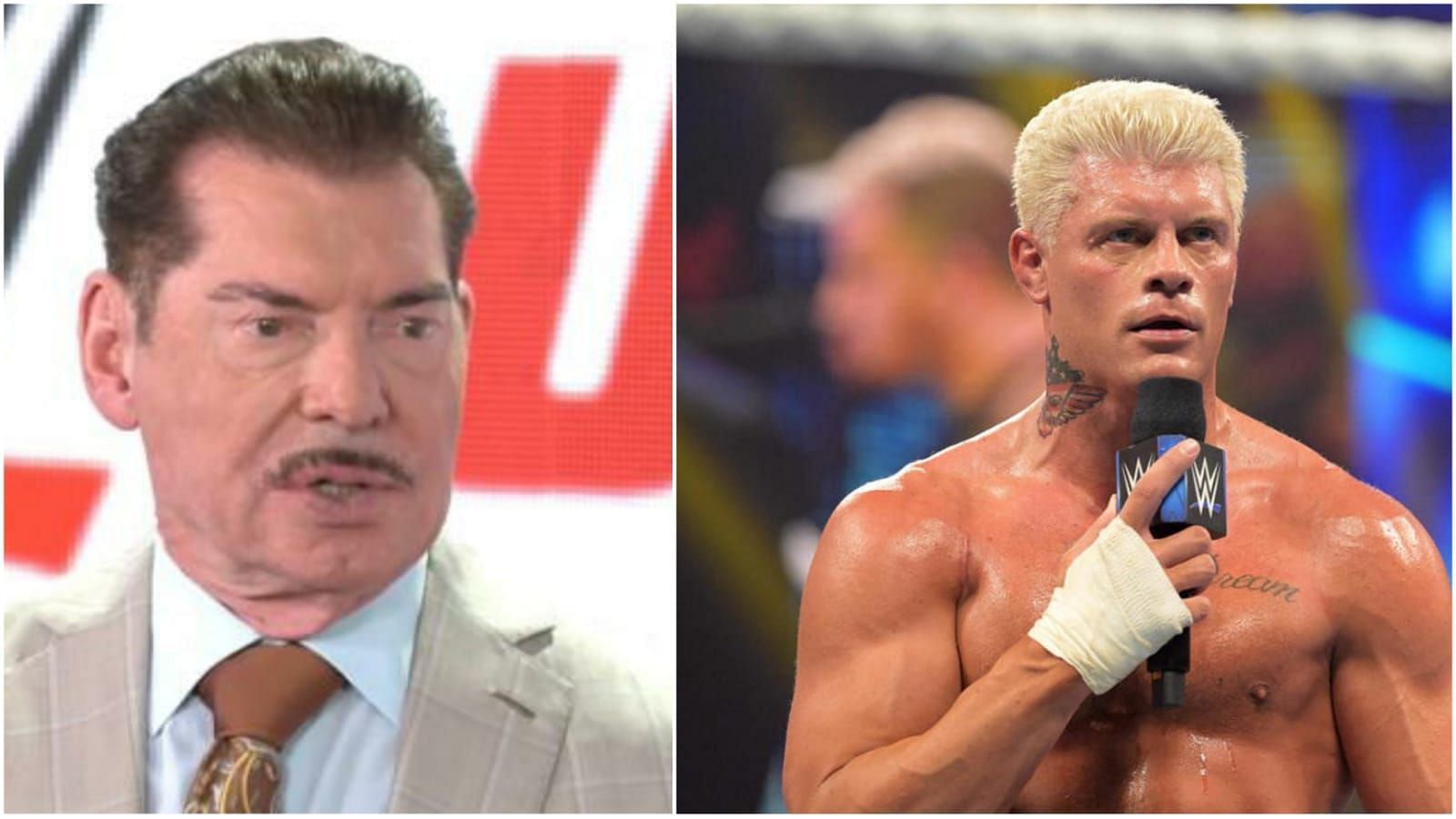 Vince McMahon (left); Cody Rhodes (right)