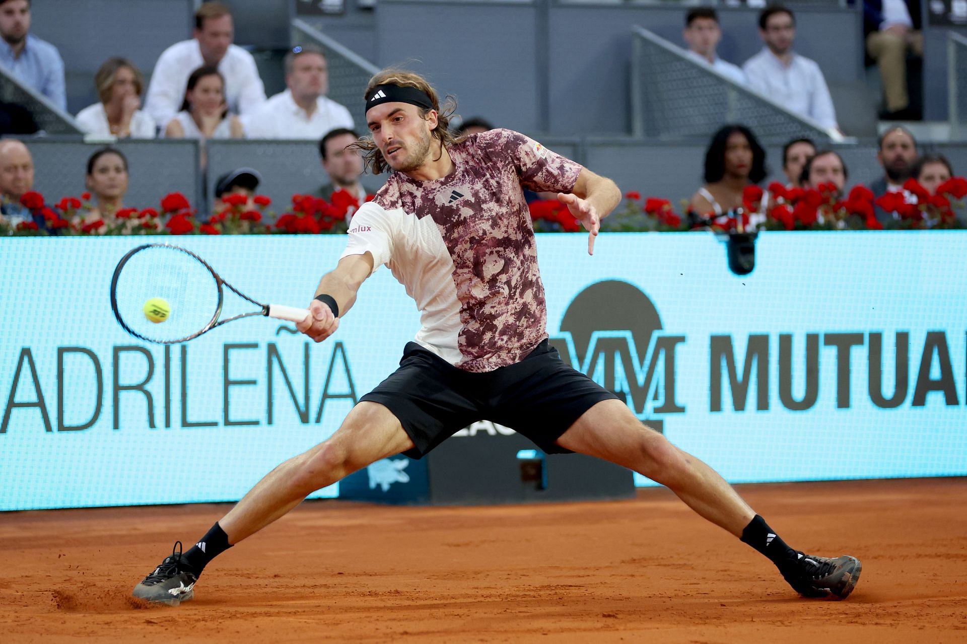 Stefanos Tsitsipas pictured at the 2023 Mutua Madrid Open - Day Six.