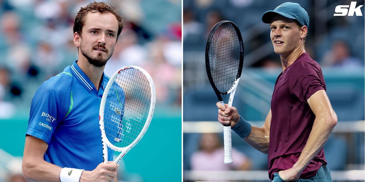 Daniil Medvedev (L) and Jannik Sinner.