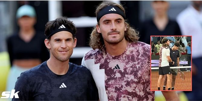 Stefanos Tsitsipas extends words of encouragement to Dominic Thiem during classy post-match exchange at Madrid Open