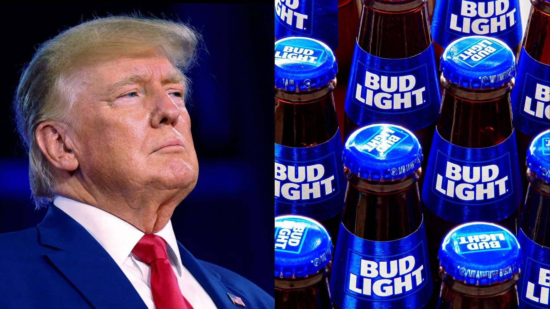 Netizens troll Donald Trump after Bud Light stock is revealed. (Image via Getty Images, Alamy)